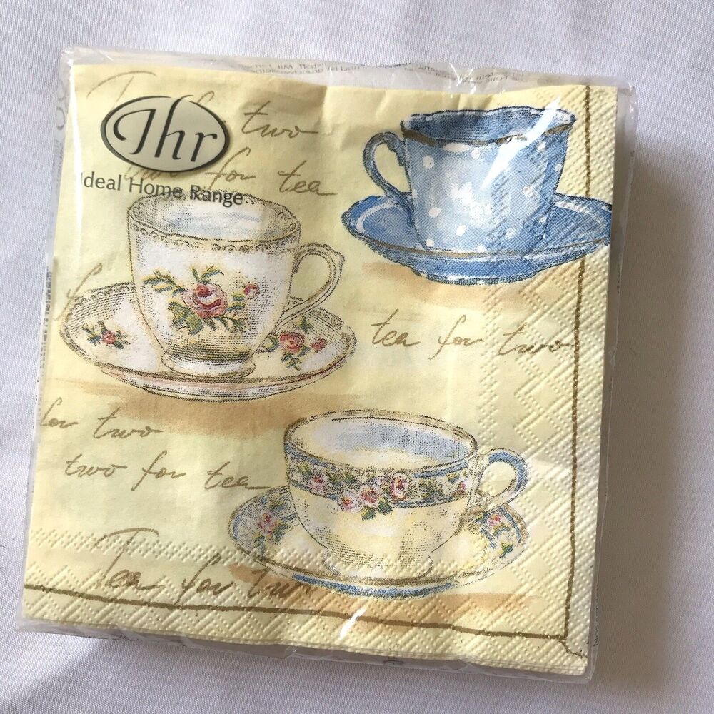 New IHR Afternoon Tea Cocktail Napkins Disposable 3-Ply Paper Party 5x5” 20 PC